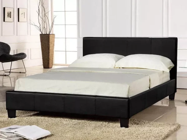 4ft6 Double Brand New Designer Modern Faux Leather Bed Frame Choice of 3 Colors