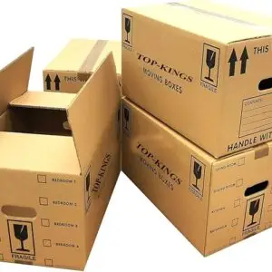 Large Strong Cardboard Packing Boxes 46 cm x 30cm x 30cm with Carry Handles