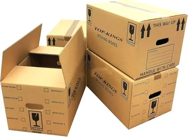Large Strong Cardboard Packing Boxes 46 cm x 30cm x 30cm with Carry Handles