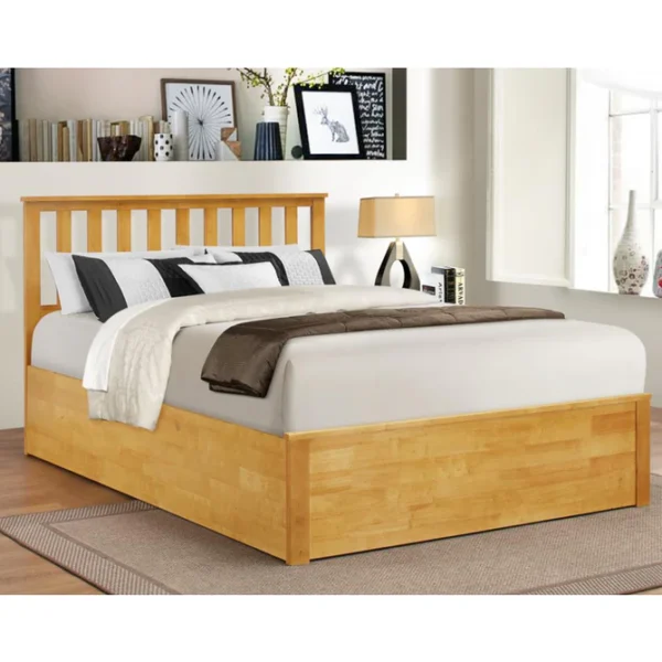 Shop Zandvoort Oak 4FT6 Storage Double Bed - Solid Rubberwood, Affordable & Durable